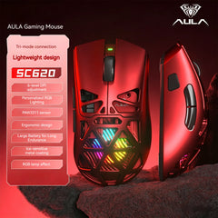 Aula SC620 Gaming Mouse Wireless Hollow-out PAW3311 Tri-mode  Rechargeable Adjustable DPI  Mouse for Desktop Laptop