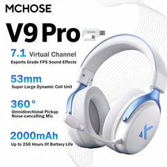 MCHOSE V9 Pro wireless headphones 7.1 Surround Sound 53mm HI-FI Bluetooth/2.4G gamer headphones with Microphone v9 pro mchose