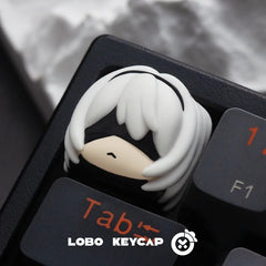 Lobo Nier: Automata 2B 9S Anime peripheral Keycaps Resin Single Keycap Customized Mechanical Keyboard Cross universal Accessorie