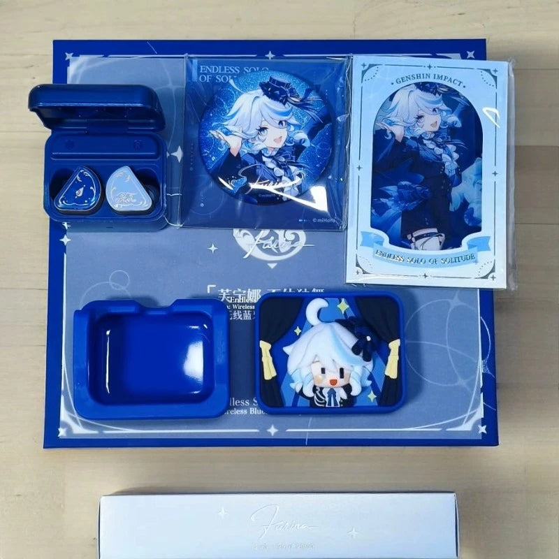 In stock Game Genshin Impact Furina Wireless Bluetooth Earphones Anime Cartoon Accessories Props Cosplay Halloween Gifts