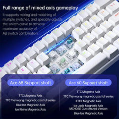 MCHOSE ACE68 TTC Dragon Lord Magnetic Switch 256K Gaming Keyboard Hall Effect 0.001mm Fast Trigger Programmable RGB for Logitech