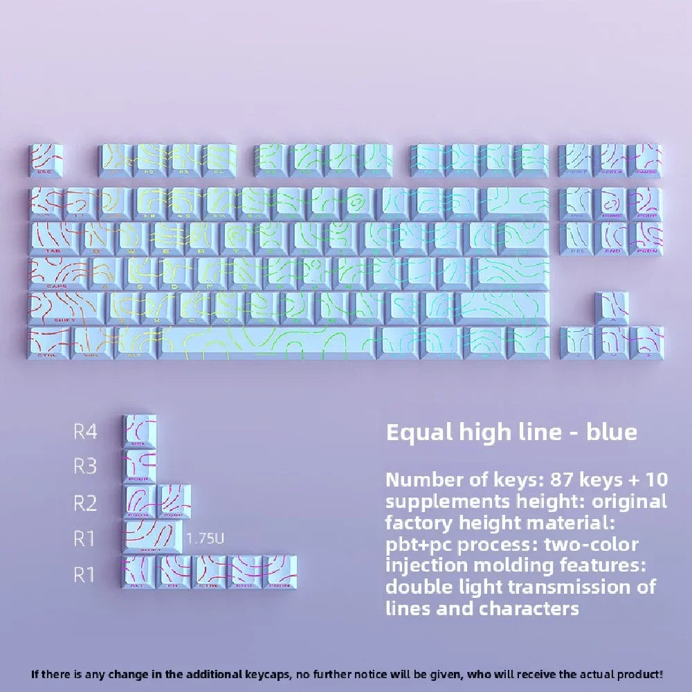 2026 Line Gradient Side Shine Through Keycaps Cherry Profile PBT Custom Keycaps for 60% 65% 75% 96% 98% 100% Mechanical Keyboard