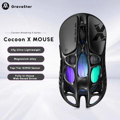 GravaStar Mercury X AIR X Pro Wireless Gaming Mouse Transparent Hollow-out Bluetooth 2.4G Wired Lightweight Dual 8K G3950 Mouse
