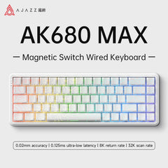 AJAZZ AK680 MAX Wried Magnetic Mechanical Keyboard HE Fast Trigger Gaming Keyboard Hall Effect Switch 65% 8K Polling Rate 68 key