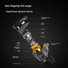 GK KUNTEN Metal Headphones HiFi HD Sound Quality Heavy Bass In-Ear Headphones Sports Removable Earplugs IN KZ Supreme EDX ZSN
