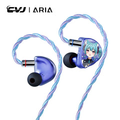 CVJ Aria Anime HiFi Earphones 10mm Dynamic Driver V-Shaped Sound Tuning Nozzles Wide Soundstage Gaming IEM Detachable Cable