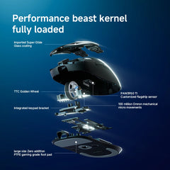 MCHOSE A7 V2 Ultra Gaming Mouse PAW3950 TI Sensor Dual 8000Hz 20000fps 42000DPI 750IPS Imported Super Glide Glass Coating CSGO