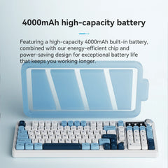 AJAZZ AF98 Wired/Wireless Keyboard Mechanical Feel Office Long Battery Life Three-Mode RGB Mixed Light ABS Keycaps Ergonomics