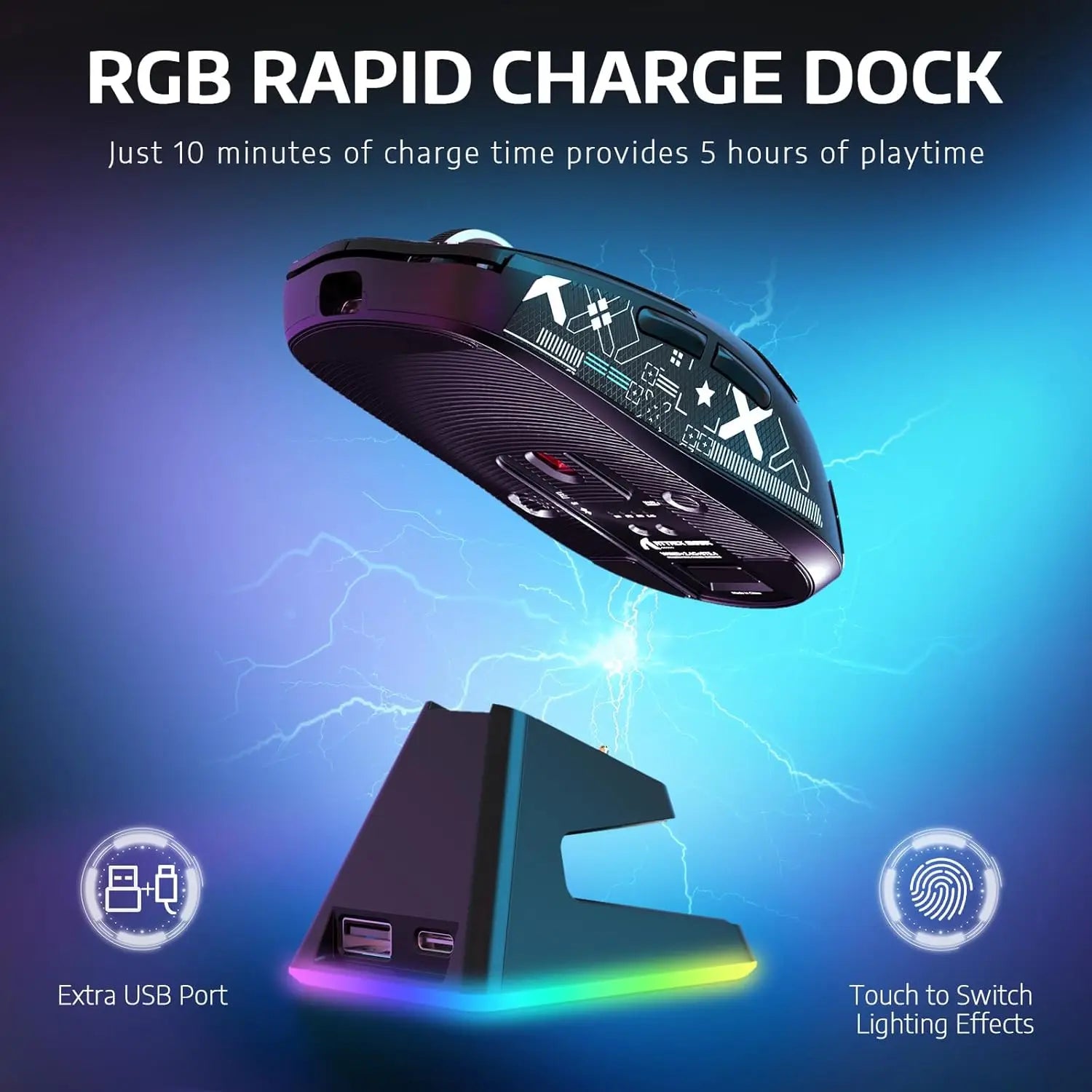 ATTACK SHARK X6 49g Superlight Wireless Gaming Mouse  Magnetic RGB Charging Dock PixArt PAW3395 Sensor 26000DPI 200Hrs Battery