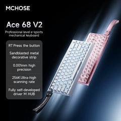MCHOSE ACE68 V2 gaming keyboard 0.001mm 8KHz Polling Rate 256k scan rate 0.008ms ultralow latency wired TTC Hall sensor keyboard