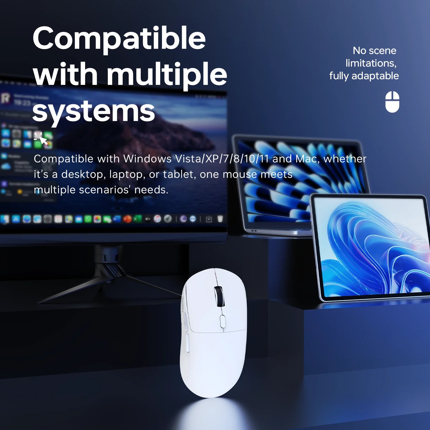 AJAZZ NJ07/MC/Ultra Tri-Mode Wired/Bluetooth/2.4G Office and Gaming Mouse 12800 DPI 1000Hz Report Rate