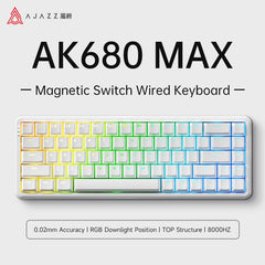 AJAZZ AK680 MAX Wried Magnetic Mechanical Keyboard HE Fast Trigger Gaming Keyboard Hall Effect Switch 65% 8K Polling Rate 68 key
