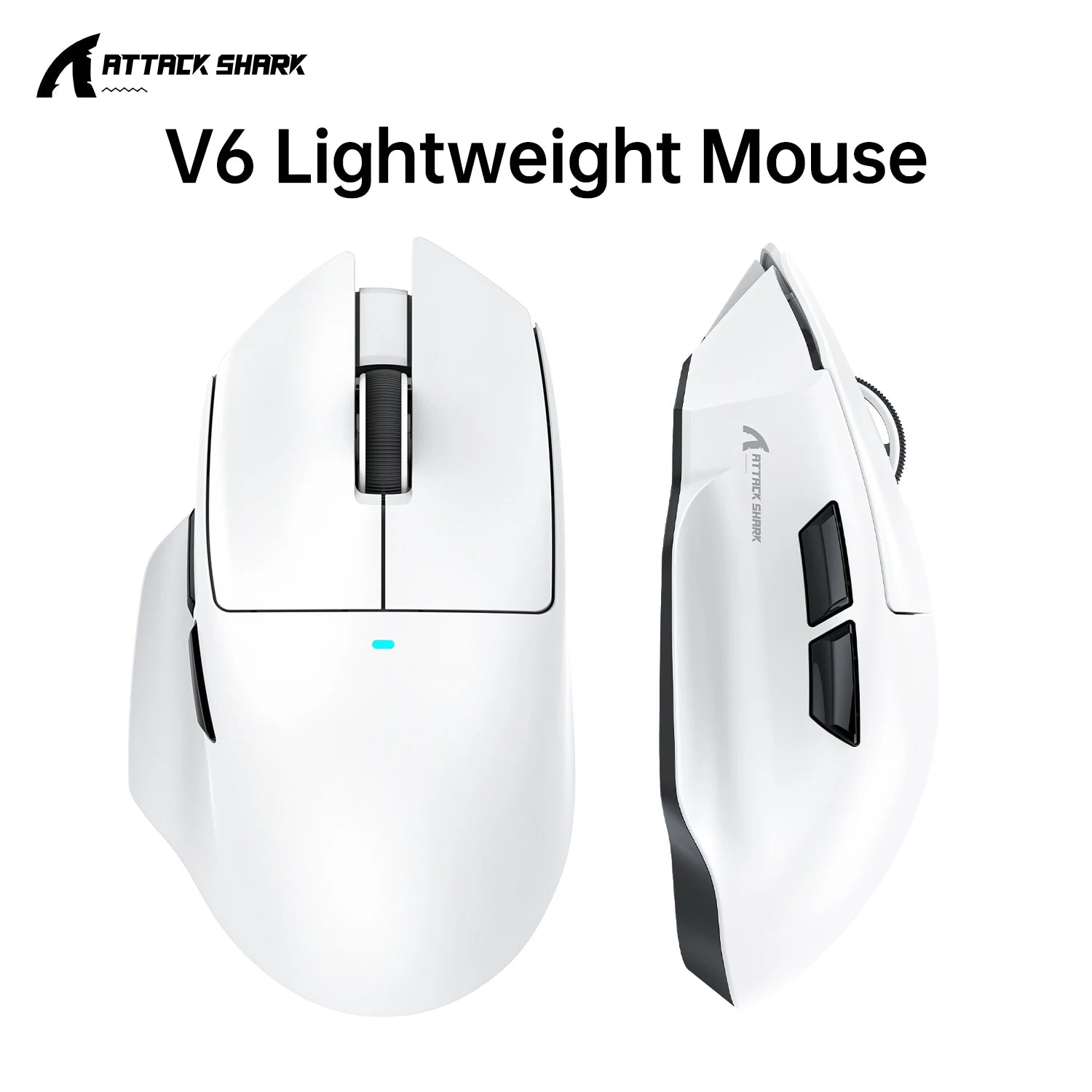 ATTACK SHARK V6 Gaming Mouse Bluetooth Wireless Connection,PAW3311 Sensor and Magnetic Charging Base,65g Lightweight Design