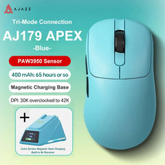 Ajazz AJ179 Apex PAW3950 Wireless Gaming Mouse with RGB Charging Dock, Computer Macro Mouse Gamer,Lightweight Ergonomic PC Mice