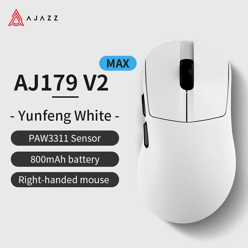 AJAZZ AJ179 v2 MAX Wireless Gaming e-Sport 1K Polling Rate Lightweight Design Ergonomic PAW3311 Sensor