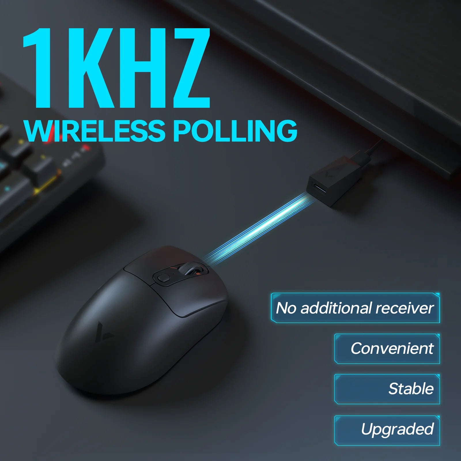 Rapoo VT3SE/VT3SE PLUS Wireless Gaming Mouse 59g Lightweight 1KHz Polling Rate 12000DPI 9 Programmable Buttons Optical Sensor