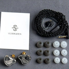 CCZ BC02 Dynamic Driver HiFi IEM With 10MM Carbon Nano Tube Diaphragm In Ear Earphones Bass Wired Headphones Monitor Headset