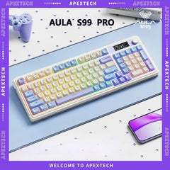 AULA S99  Wireless Tri Mode Bluetooth Gamine Keyboard2.4G RGB Gasket Mount Custom Gaming Keypad for PC Mac PC Office Gifts