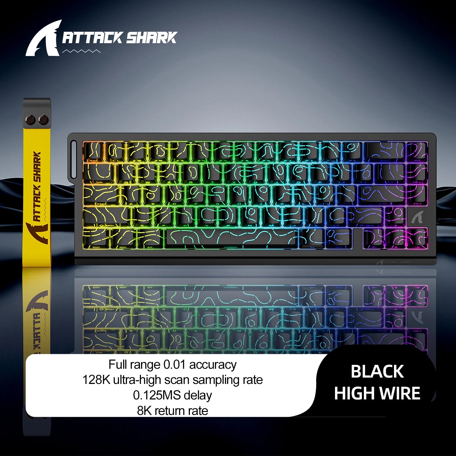 X68HE ATTACK SHARK X68PRO RGB Magnetic Mechanical Keyboard 0.01mm RT Accuracy 128K Rate 0.125ms and 8000Hz for E-sports