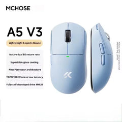 MCHOSE A5 V2 V3 Ultra-Lightweight Wireless Gaming Mouse Tri-Mode Dual 8K PAW3395 Low Latency RGB 500mAh Ergonomic E-sports Mouse