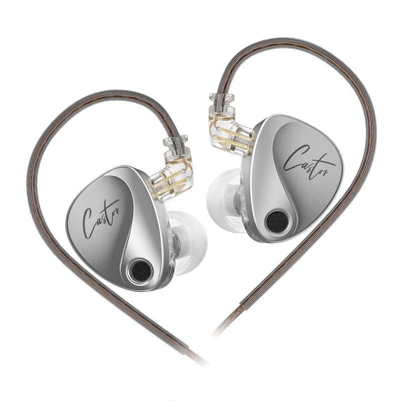 KZ Castor in Ear HiFi Earphone 2DD Dynamic High-end Tunable Balanced Armature Earphones Noise Cancelling with Detachable Cable