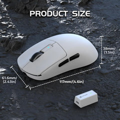 Attack Shark R6 Lightweight Wireless Gaming Mouse, PAW 3950Max Sensor Computer Mouse with Nordic 52480, 8KHz Polling