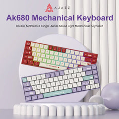 AJAZZ AK680 Mechanical Keyboard ABS Keycap 68 Keys Hot Swap Gamer Keyboard Custom Gasket Gaming Accessories for Pc Laptop