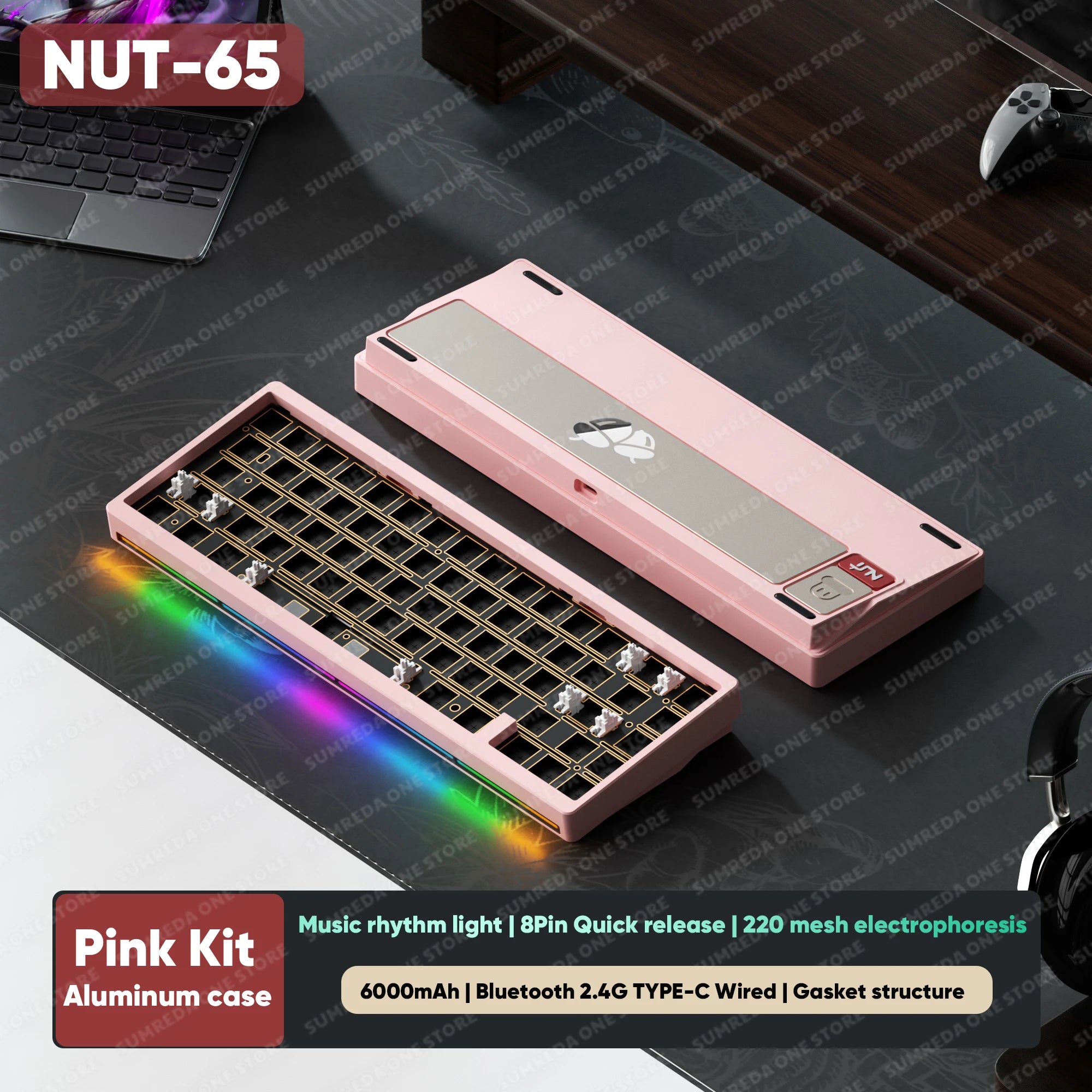 WEIKAV Lucky65 V3 Lucky65 V2 ZA68 NUT65 Wireless Aluminum Mechanical Keyboard Kit RGB Bluetooth Wired Gaming Hotswap Keyboard