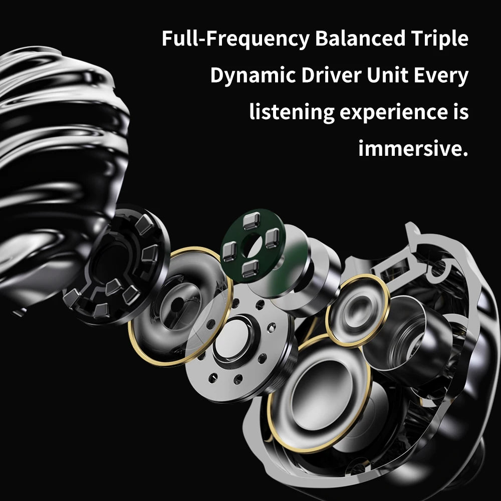 TRN SHELL Four-Unit Dynamic Driver Planar Hybrid Headphones Triple Dynamic + Planar Acoustic Architecture Headphones
