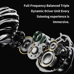 TRN SHELL Four-Unit Dynamic Driver Planar Hybrid Headphones Triple Dynamic + Planar Acoustic Architecture Headphones