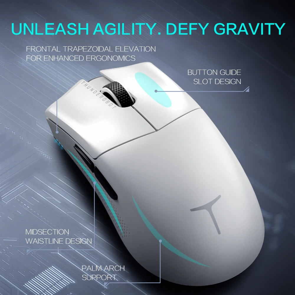 Thunderobot ML901 ML903 Wireless Gaming Mouse PAW3395 26000DPI 650IPS 1K 4K Polling Rate 3-Zone RGB For Laptop PC Gamer