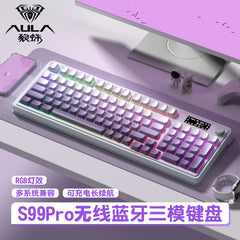 AULA S99  Wireless Tri Mode Bluetooth Gamine Keyboard2.4G RGB Gasket Mount Custom Gaming Keypad for PC Mac PC Office Gifts
