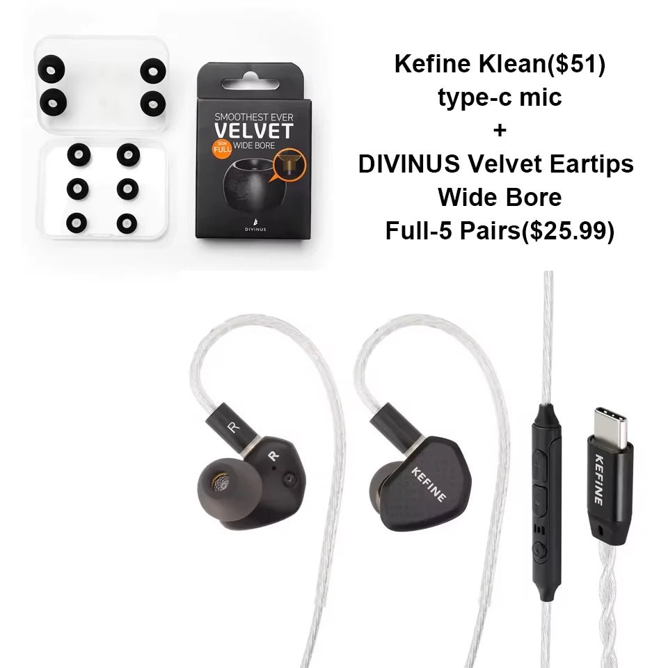 Angelears Audio Kefine Klean 10mm DLC Diaphragm Dynamic Driver Hi-Fi In-ear Earphone with