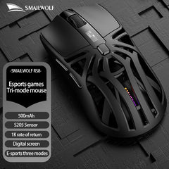 2026 NEW SMAILWOLF RS8 Wireless mouse Bluetooth three-mode gaming notebook PAW3311 1KHZ spider shape gaming mouse for big hands