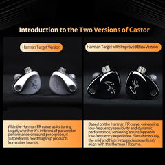 KZ Castor in Ear HiFi Earphone 2DD Dynamic High-end Tunable Balanced Armature Earphones Noise Cancelling with Detachable Cable