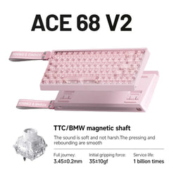 MCHOSE ACE68 V2 Gaming Keyboard 0.001mm 8KHz Polling Rate 256k Scan Rate 0.008ms Ultralow Latency Wired TTC Hall Sensor Keyboard
