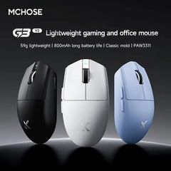 MCHOSE G3 V2 Pro Professional Game Three Mode Mouse PAW3395 26000DPI Polling Rate 59g Ultra Light Office Mouse 800mAh