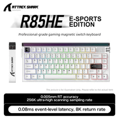 R85 ATTACK SHARK R85HE Magnetic Keyboard Wired 0.005mm RT 8K+ Hz 256K RGB Gaming Keyboard Neon Lightbox for Esports Gaming