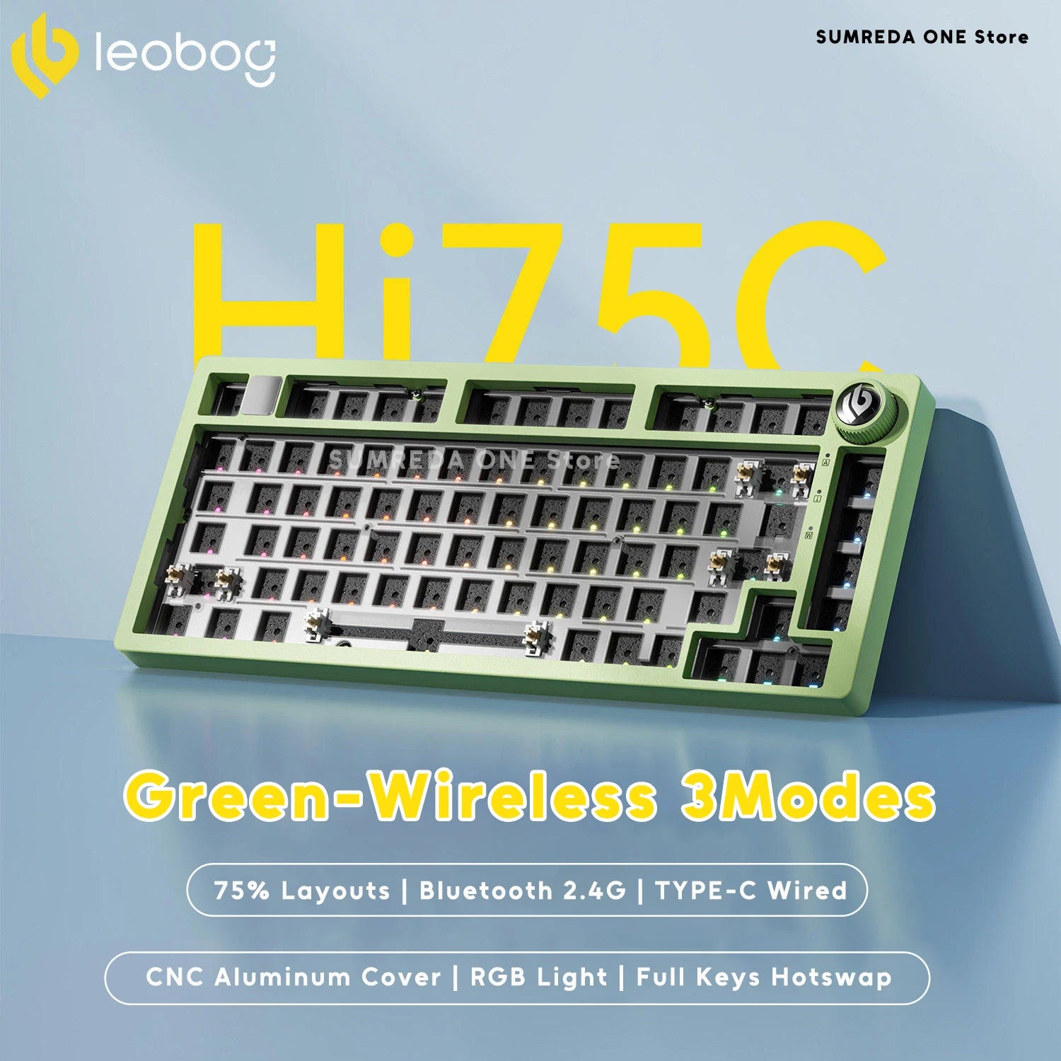 Leobog Hi75C Gaming Aluminum Wireless Mechanical Keyboard Kit Hi75 Hi75C Pro 81Keys Bluetooth 2.4G Wired  Hotswap Gamer Keyboard