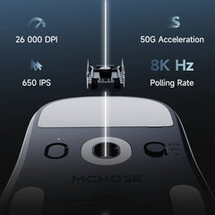MCHOSE A7V2 Ultra Plus eSports Game 3950TI Trimode Mouse 42000DPI Lightweight Double 8k Mouse Imported Super Glide Glass Coating