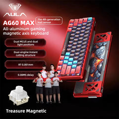 AULA AG60 Pro/MAX Wired Gaming Mechanical Keyboard Custom Full Aluminum High Performance Magnetic Axis for Esports And FPS Games