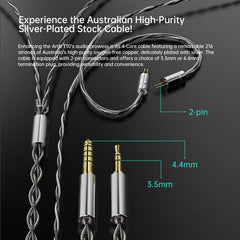 ARTTI T10/R1/R2 In-Ear HiFi Earphones Wired IEMs Monitors 14.2mm Planar Driver Textured Bass 0.78mm 2pin & 3.5MM/4.4MM Connector