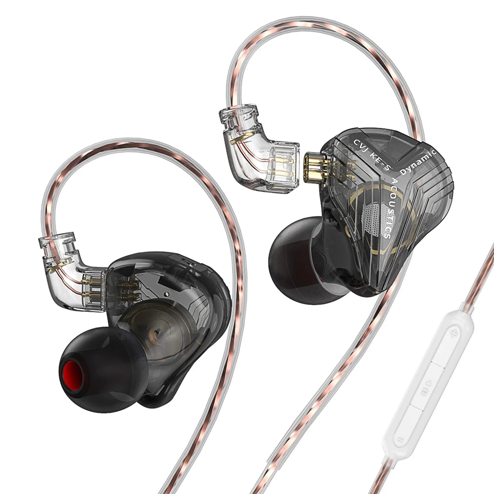 CVJ KE-S Earphones Dual Magnetic Dynamic Driver Headphones 360° Surround Sound Filed Headsets  In Ear Earbuds With Hifi Cable