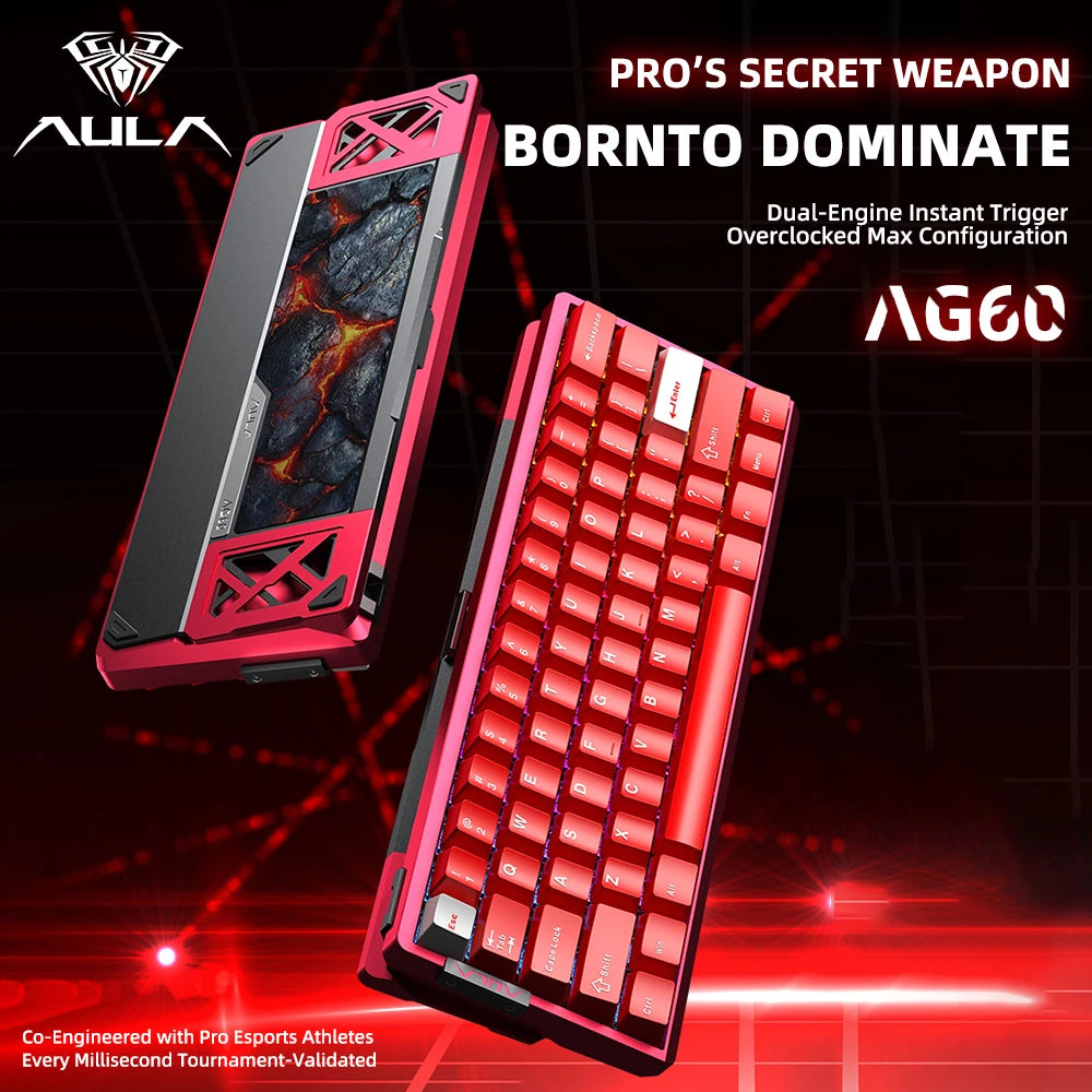 AULA AG60 Pro/MAX Wired Gaming Mechanical Keyboard Custom Full Aluminum High Performance Magnetic Axis for Esports And FPS Games