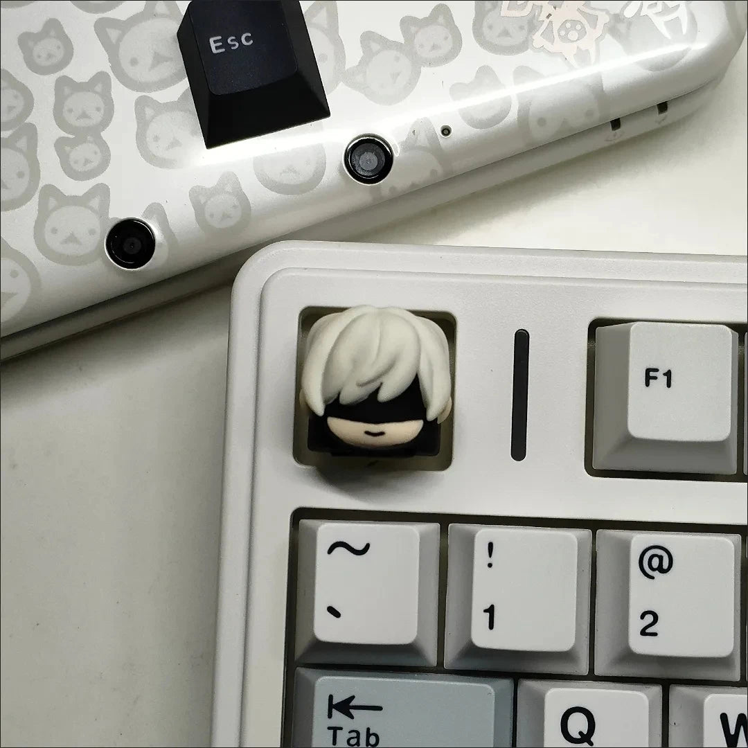 Lobo Nier: Automata 2B 9S Anime peripheral Keycaps Resin Single Keycap Customized Mechanical Keyboard Cross universal Accessorie