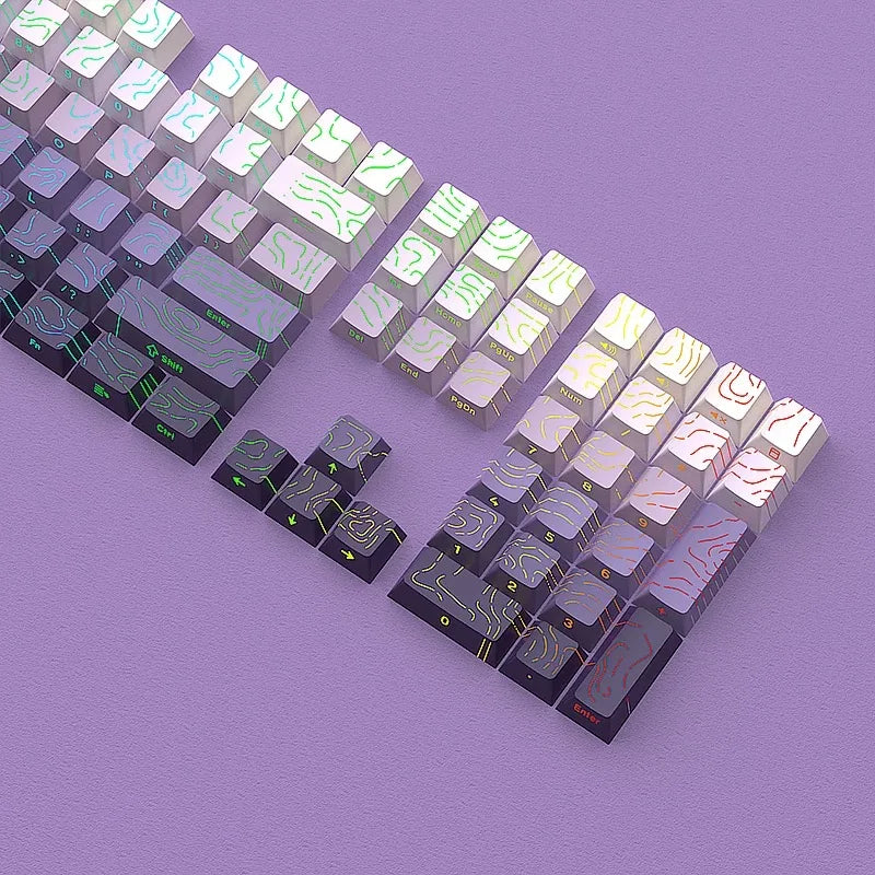 2026 Line Gradient Side Shine Through Keycaps Cherry Profile PBT Custom Keycaps for 60% 65% 75% 96% 98% 100% Mechanical Keyboard