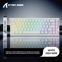 X68HE ATTACK SHARK X68PRO RGB Magnetic Mechanical Keyboard 0.01mm RT Accuracy 128K Rate 0.125ms and 8000Hz for E-sports