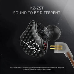 KZ ZST Wired Earphone Detachable Cable In Ear Monitor Noice Cancelling Headset HiFi Music Sport Game Phone Earbuds Headphones