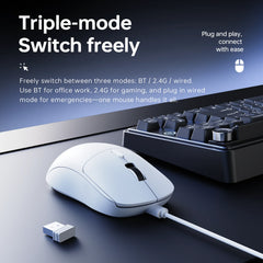 AJAZZ NJ07/MC/Ultra Tri-Mode Wired/Bluetooth/2.4G Office and Gaming Mouse 12800 DPI 1000Hz Report Rate