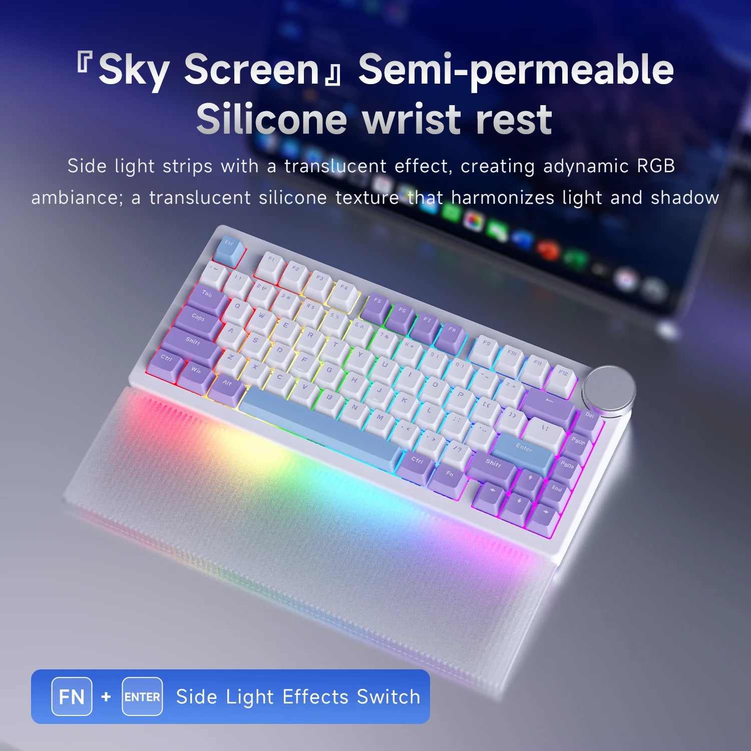 AJAZZ AK820 V2 Wired Magnetic Switch Gaming Keyboard, with Wrist Rest, Star Flash, 8K Polling Rate, Ultra Low Latency